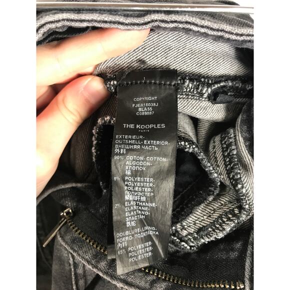 The Kooples Womens 26 Lizy Seamed Paneled Jeans Black Moto Biker Grunge Edgy - Picture 10 of 15